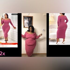 Pink ribbed dress size 3x